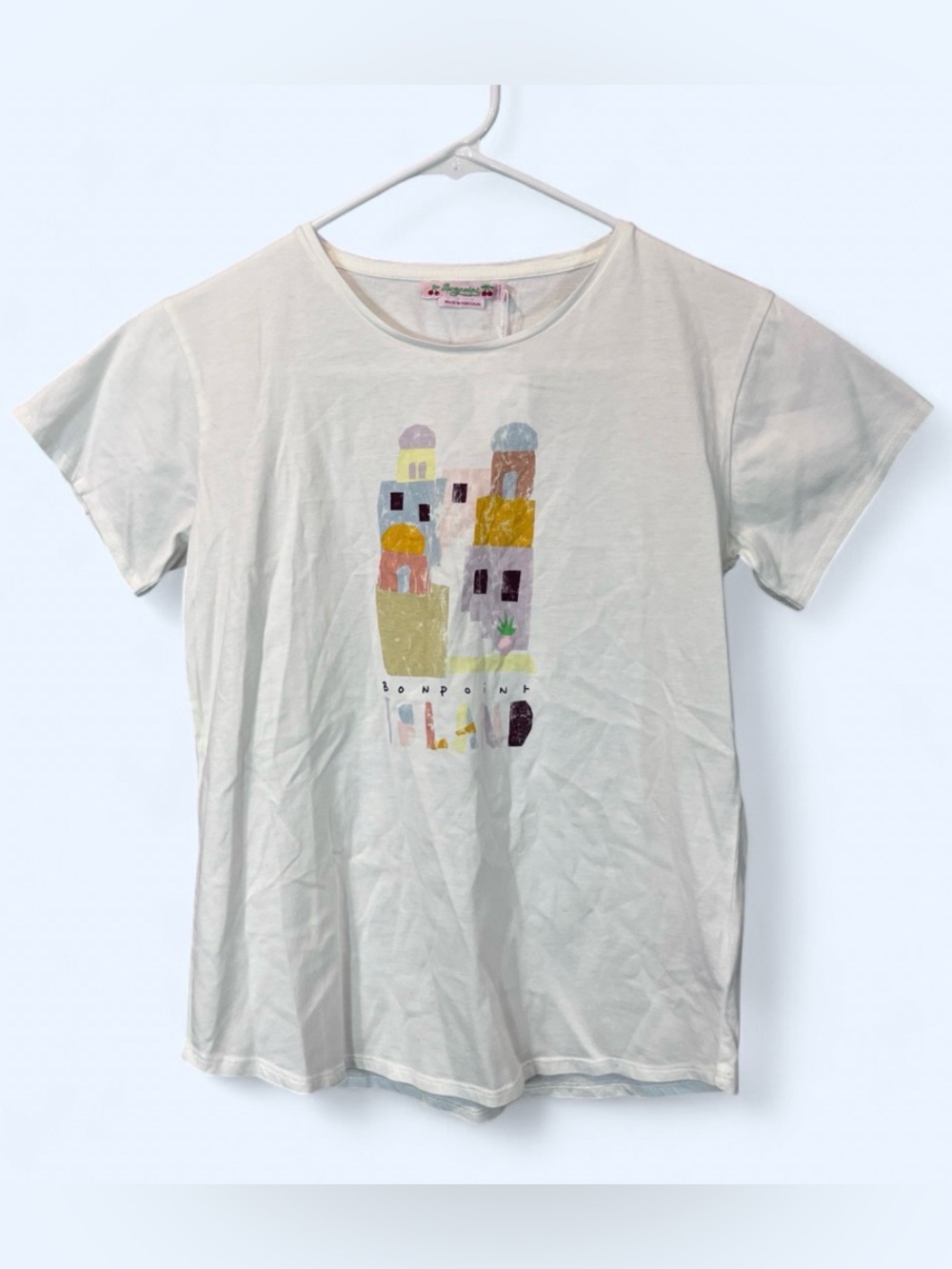 NWT Bonpoint Girls Size 14 White Graphic T-Shirt